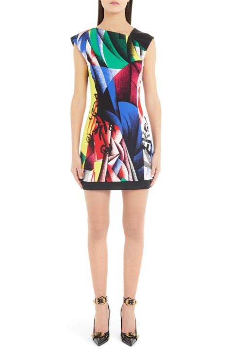 versace clash print dress|farfetch versace dresses.